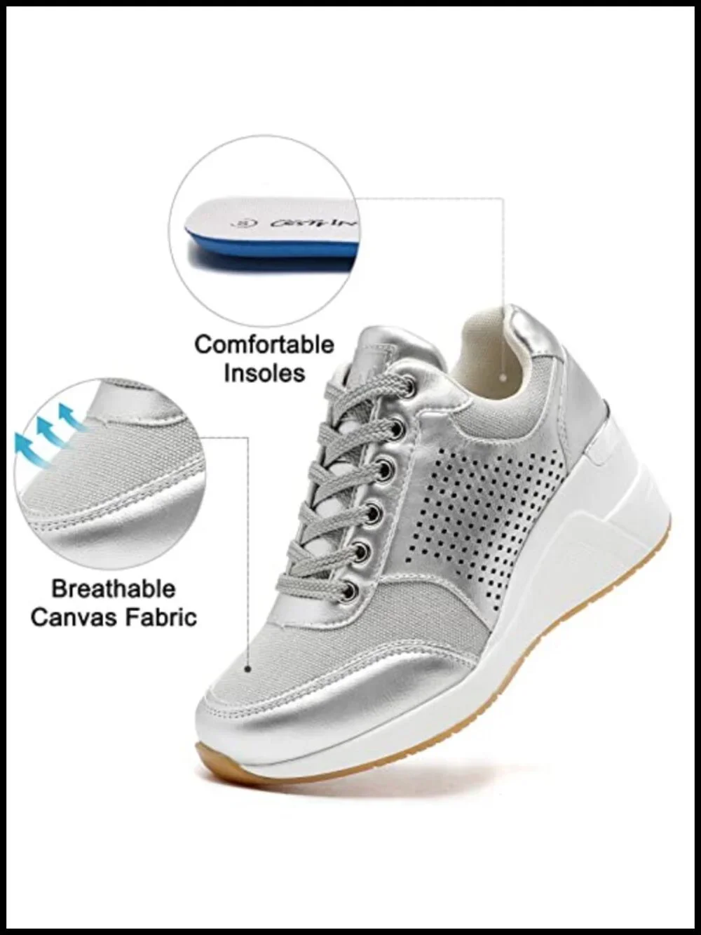 Wedge Sneakers Non-Slip Fashion Sneakers for Women Platform Sneakers